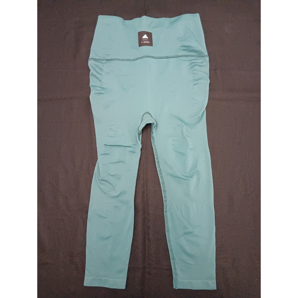 Adidas 11 Honore Formotion Ribbed High Rise Leggings Teal Green Women's Small - Picture 3 of 9